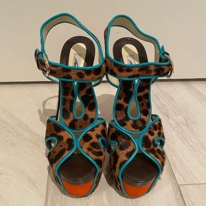 BRIAN ATWOOD Brigitte Calf Hair & Suede Sandals